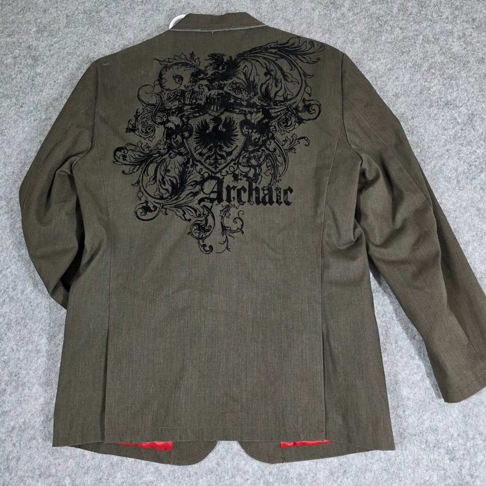 Archaic‎ Baroque Blazer Mens Medium Olive New Raw Edge Distressed AM341